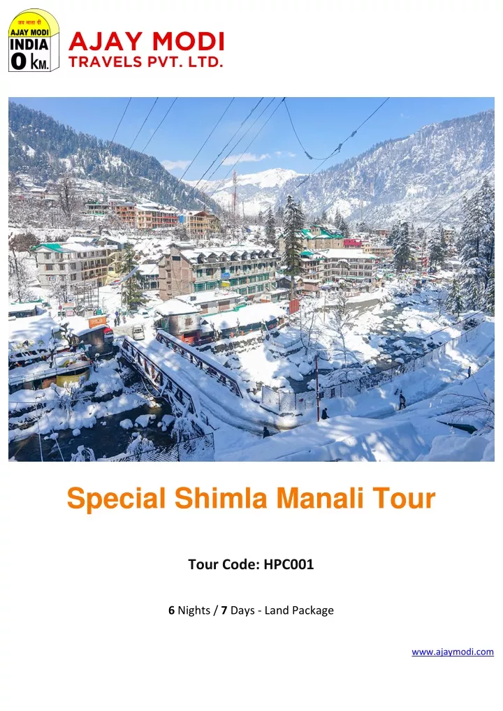 special shimla manali tour