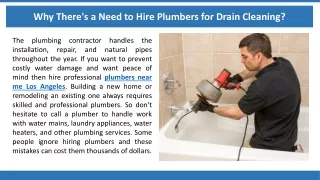 why there s a need to hire plumbers for drain