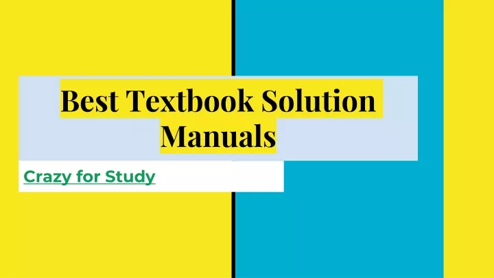 best textbook solution manuals