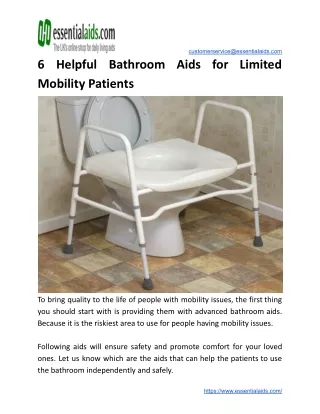 6 Helpful Bathroom Aids for Limited Mobility Patients