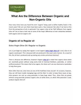 what are the difference between organic