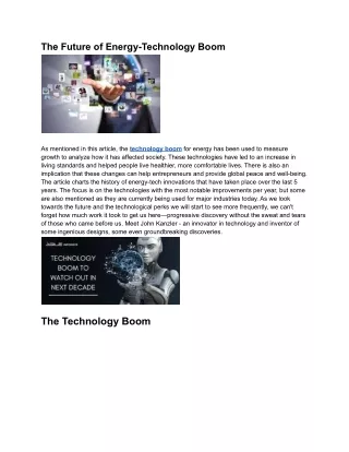 Technology Boom: An overview of the latest technologies