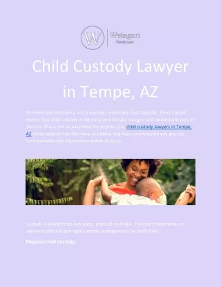Child Custody Lawyer in Tempe, AZ