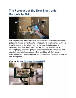 Top 4 New Electronic Gadget of 2021 - The Tech Journal