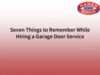 seven things to remember while hiring a garage
