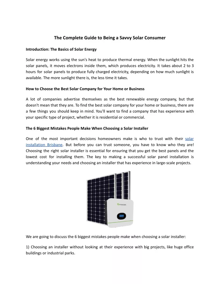 the complete guide to being a savvy solar consumer