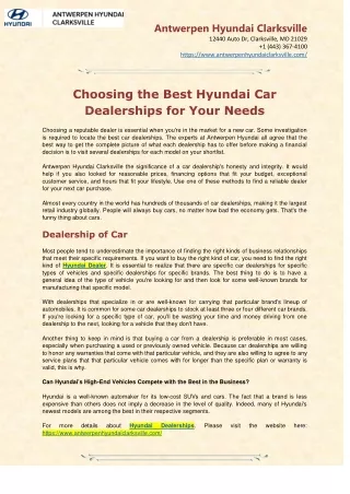 Best Hyundai Car Dealerships