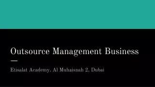 Outsource Management Business