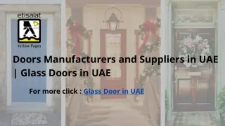 Doors Manufacturers and Suppliers in UAE | Glass Doors in UAE