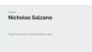 Nicholas Salzano Things to keep an eye on While Travelling to Japan