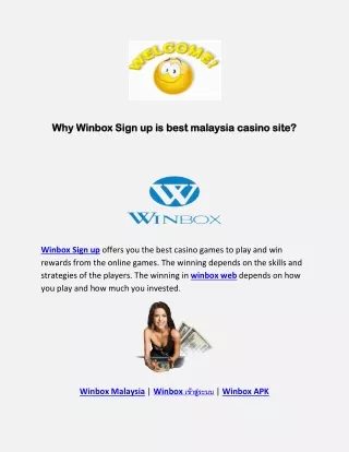 Why Winbox Sign up is best malaysia casino site