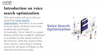 Introduction on voice search optimization