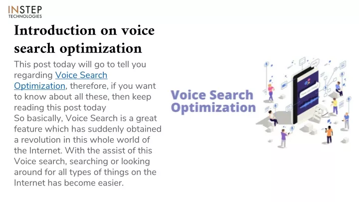 introduction on voice search optimization this