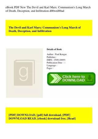eBook PDF New The Devil and Karl Marx Communism's Long March of Death  Deception  and Infiltration d00wnl00ad