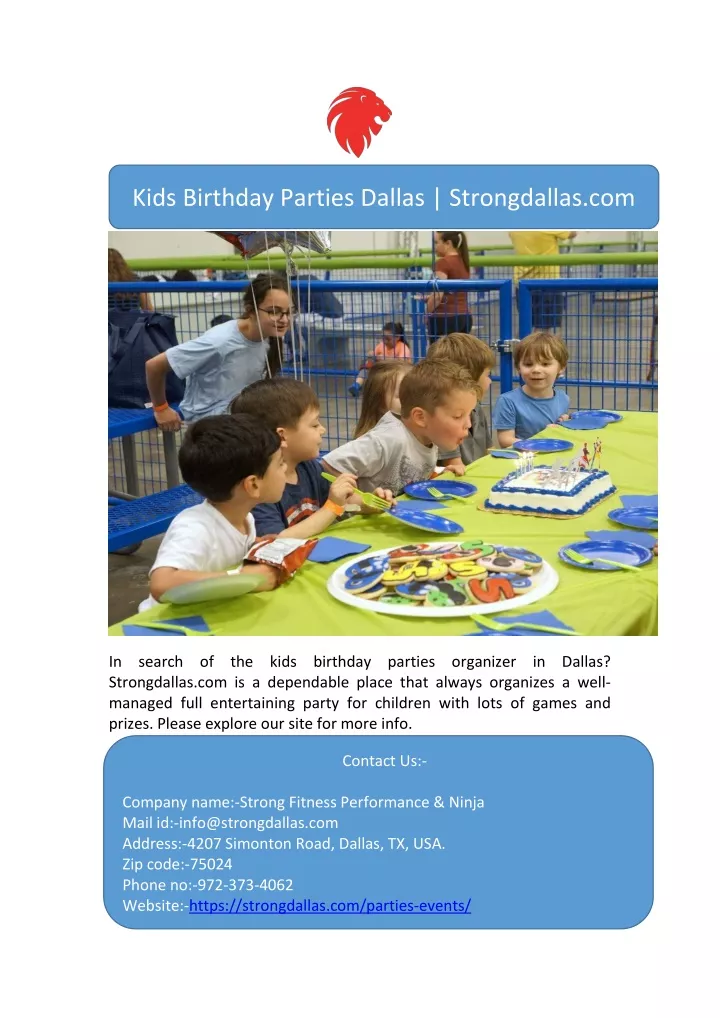 kids birthday parties dallas strongdallas com