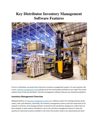 key distributor inventory management software