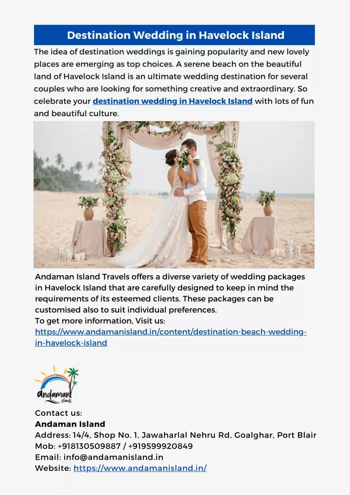 destination wedding in havelock island