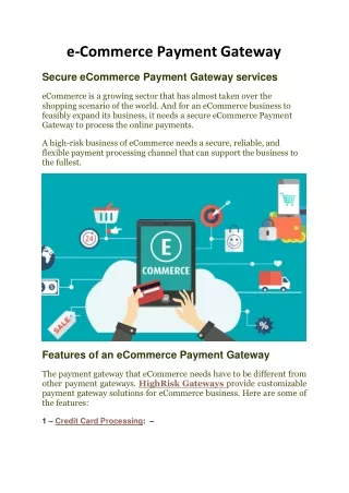 e commerce payment gateway
