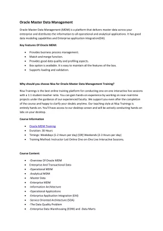oracle master data management