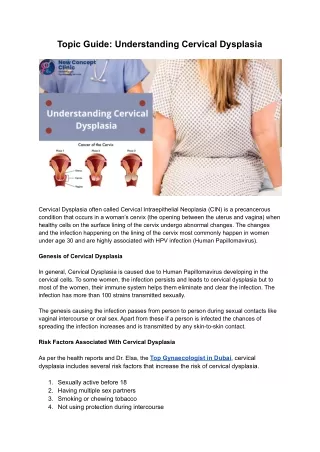 topic guide understanding cervical dysplasia