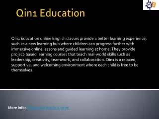 Qin1 Education - Online English classes provide a better learning experience