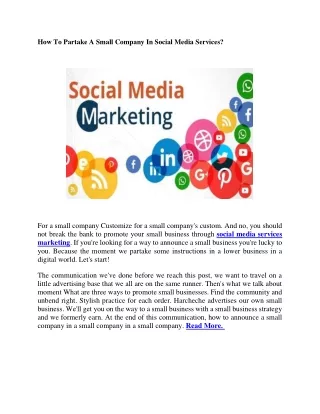how to partake a small company in social media
