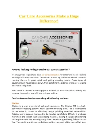 car care accessories make a huge difference