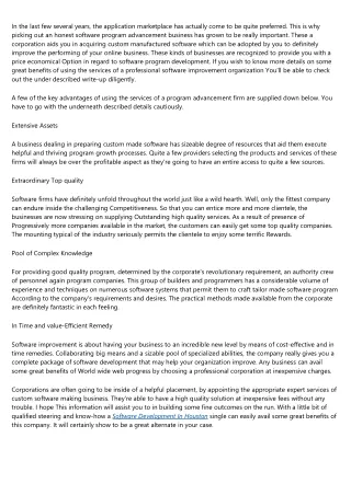 in the last few several years the application