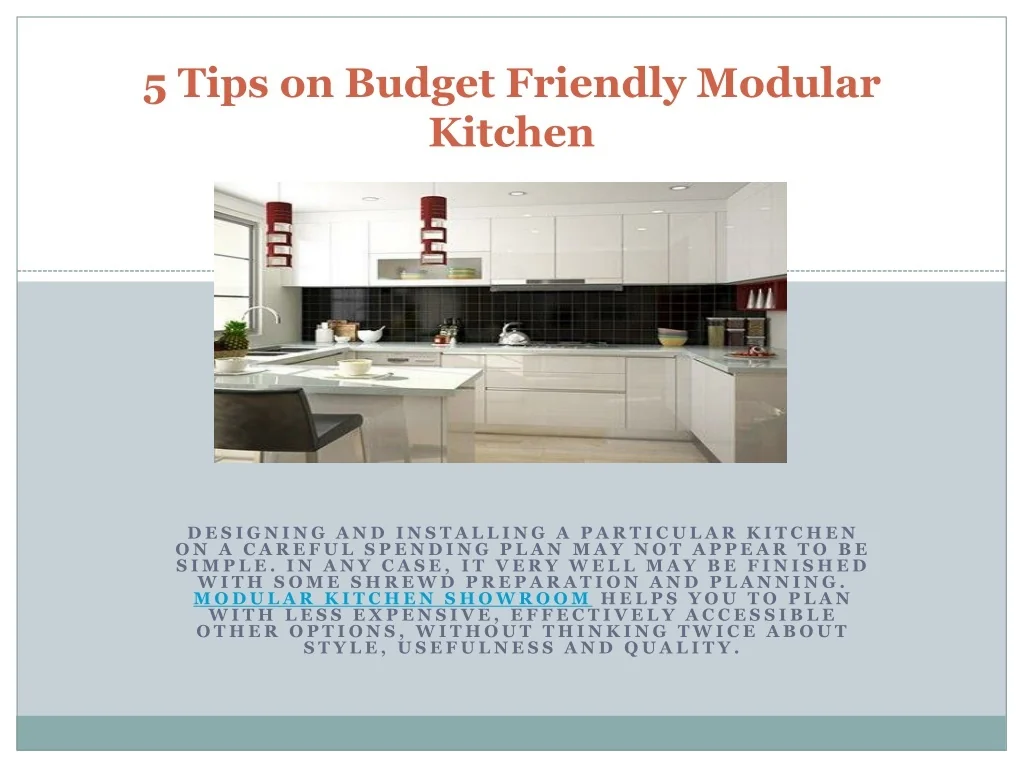 PPT - 5 Tips on Budget Friendly Modular Kitchen PowerPoint Presentation ...