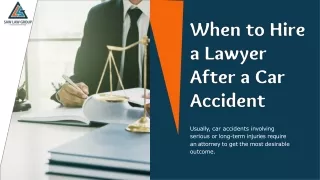When to Appoint a Lawyer After a Car Accident