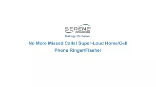 No More Missed Calls! Super-Loud Home/Cell Phone Ringer/Flasher