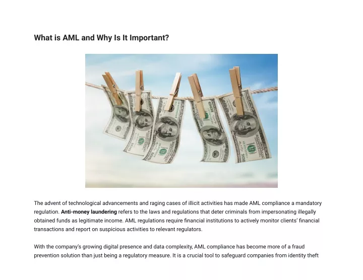 what is aml and why is it important