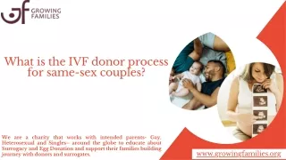 What is the IVF donor process for same-sex couples