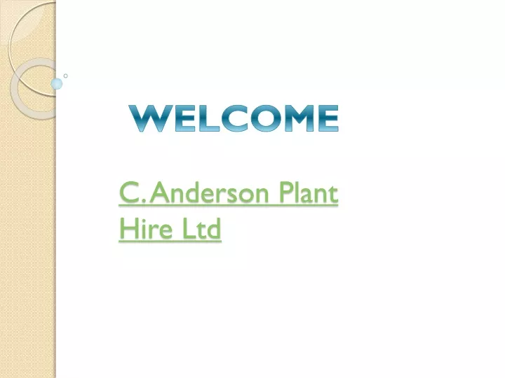 c anderson plant hire ltd