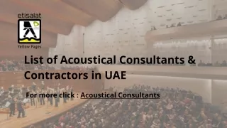 List of Acoustical Consultants & Contractors in UAE