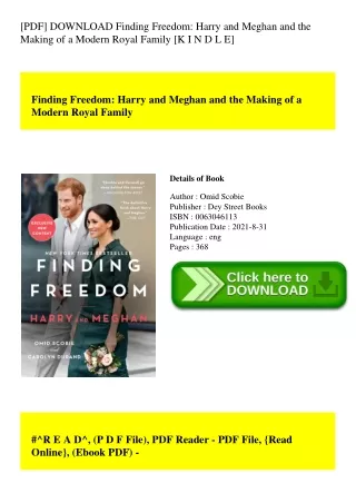 [PDF] DOWNLOAD Finding Freedom Harry and Meghan and the Making of a Modern Royal Family [K I N D L E]