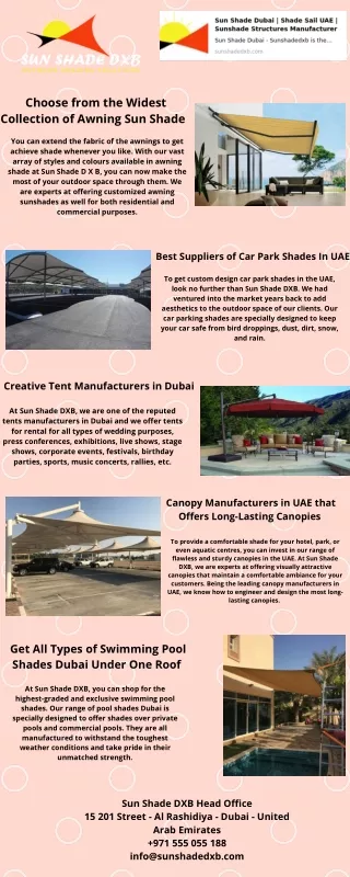 Professionally-Designed Awning Sunshade