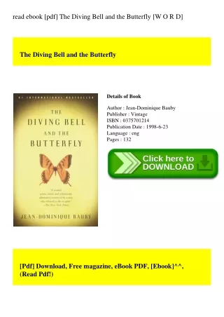 read ebook [pdf] The Diving Bell and the Butterfly [W O R D]