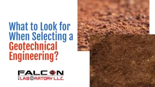 what to look for when selecting a geotechnical engineering
