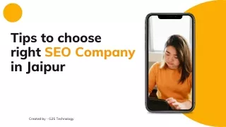 Tips to choose right SEO Company in Jaipur-G2S Technology