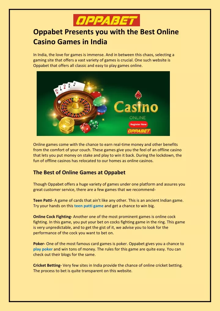 oppabet presents you with the best online casino