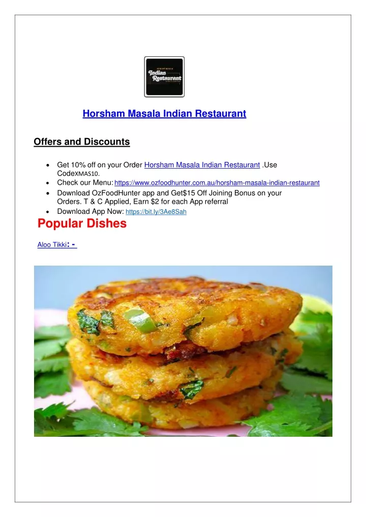 horsham masala indian restaurant offers