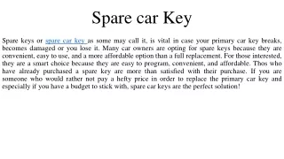 Spare car Key