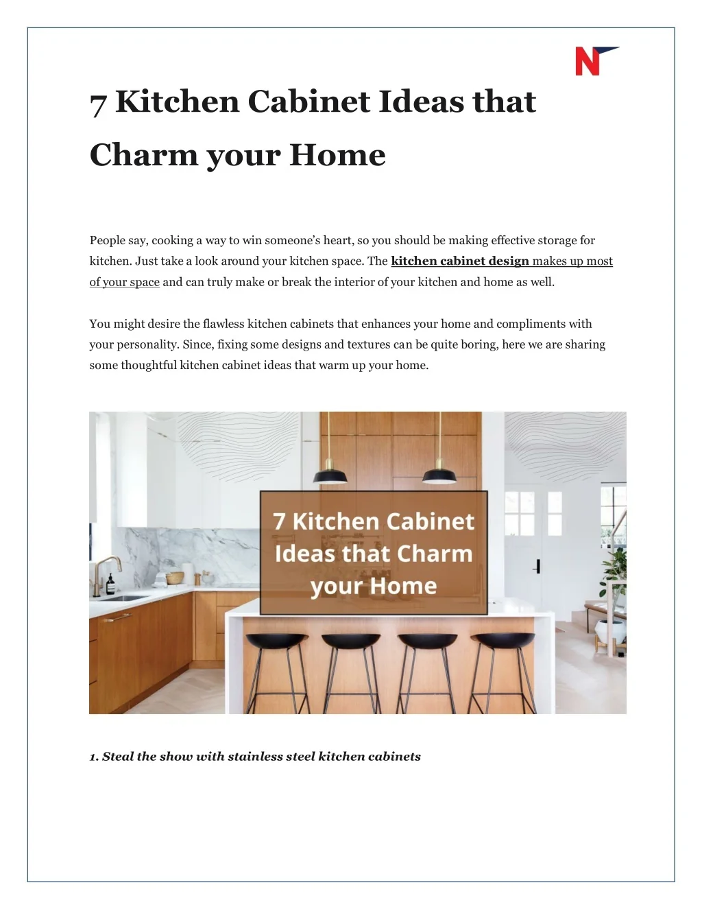 PPT - 7 Kitchen Cabinet Ideas that Charm your Home PowerPoint ...