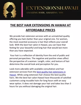 the best hair extensions in hawaii at affordable