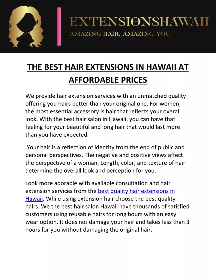 the best hair extensions in hawaii at affordable