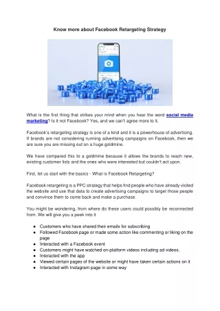 know more about facebook retargeting strategy