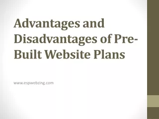 Advantages and Disadvantages of Pre Built Website Plans