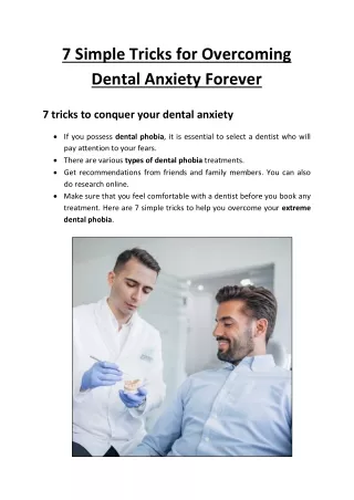 7 Simple Tricks for Overcoming Dental Anxiety Forever