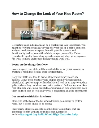 how to change the look of your kids room